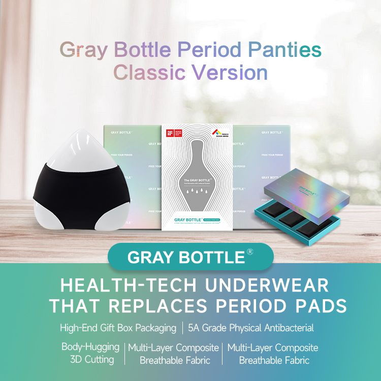 Gray Bottle Period Panties - Classic Version