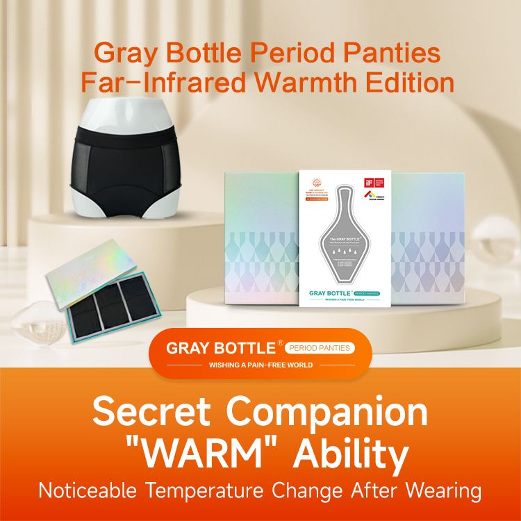 Gray Bottle Period Panties - Far-Infrared Warmth Edition